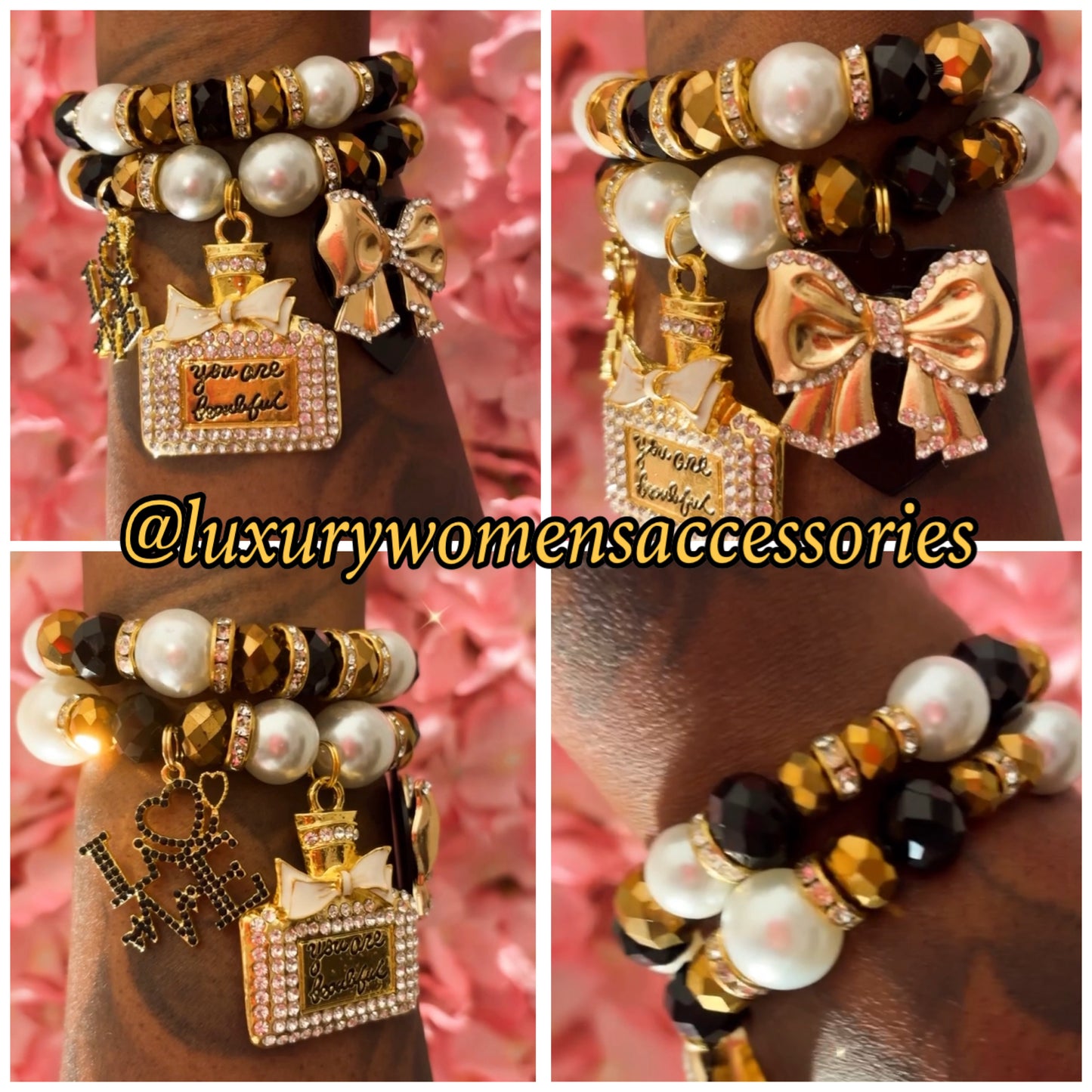 “Golden” Beaded Bracelet Set(set of 2)