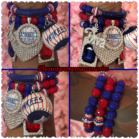 “Yankees Girl” Beaded Bracelet Set(set of 3)