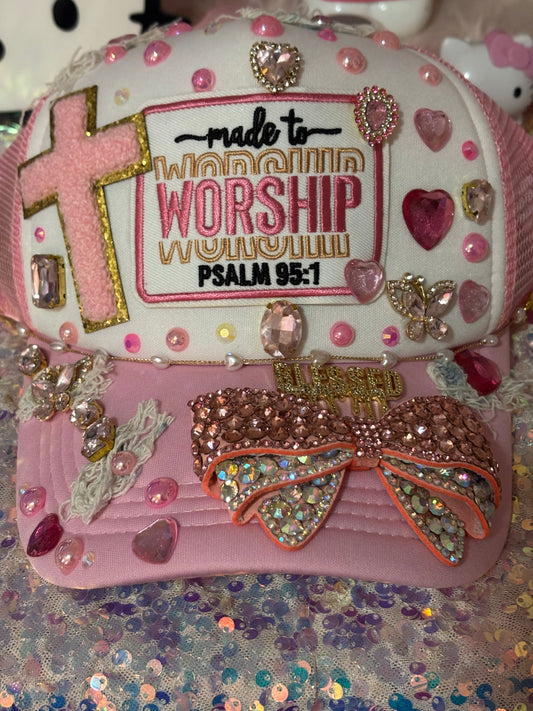 Pink “Made To Worship” “Lux” Cap(Ready To Ship)