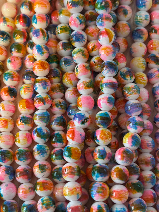 "Colorful" "Splatter" Beads(40ct)
