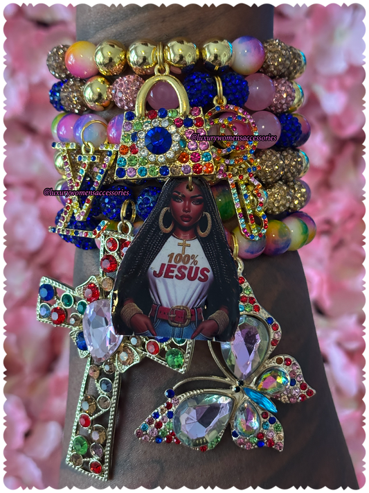 "Restocked" 100% Jesus Beaded Bracelet Set(set of 3)
