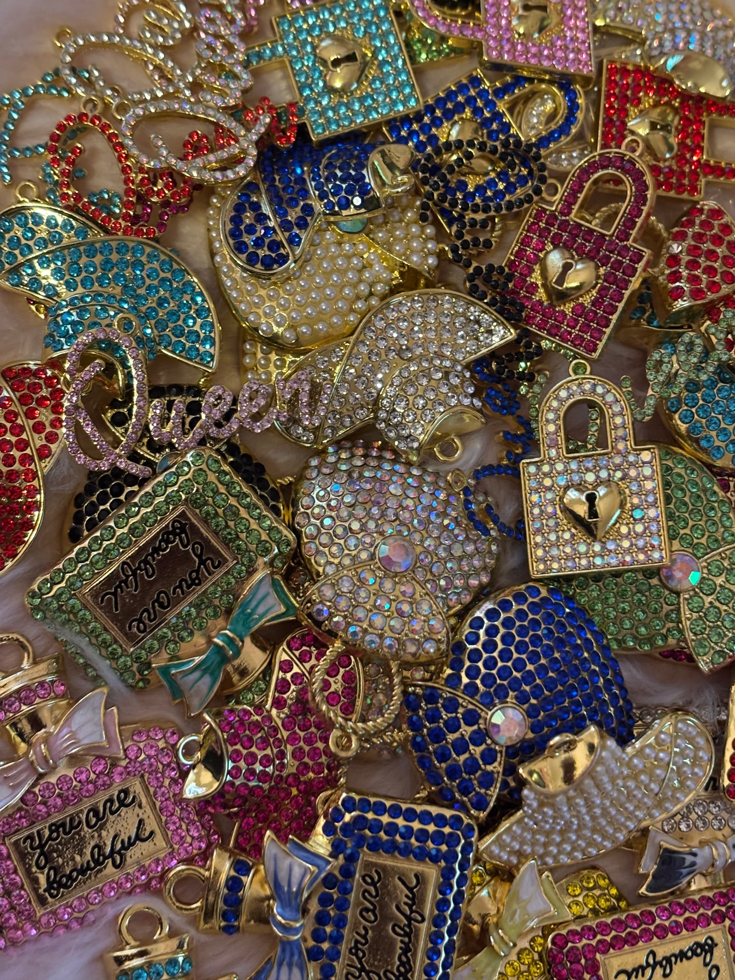 Gold Color "Bling" Fashion Charms(set of 5)