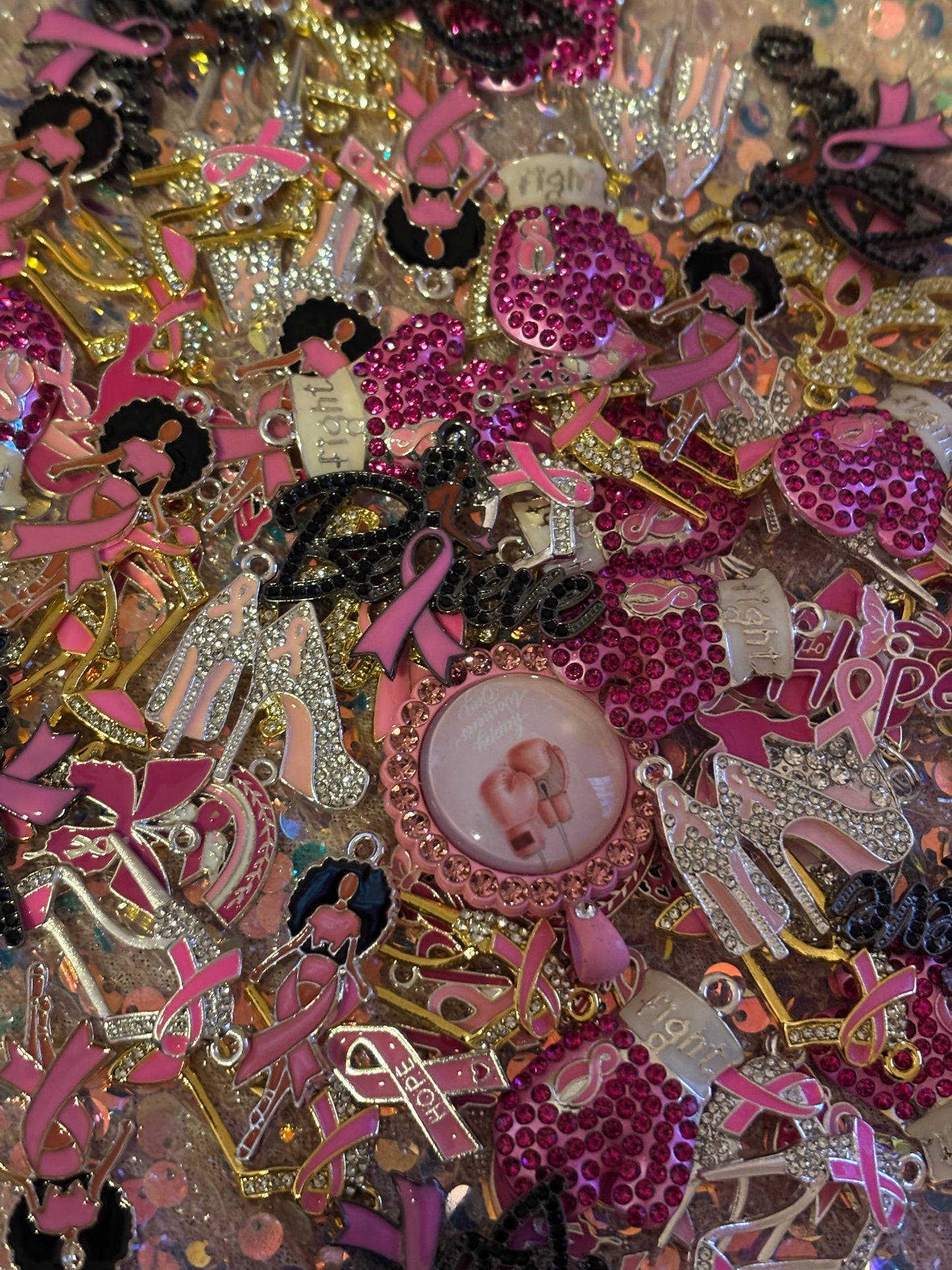 Breast Cancer Awareness Charms(set of 5)