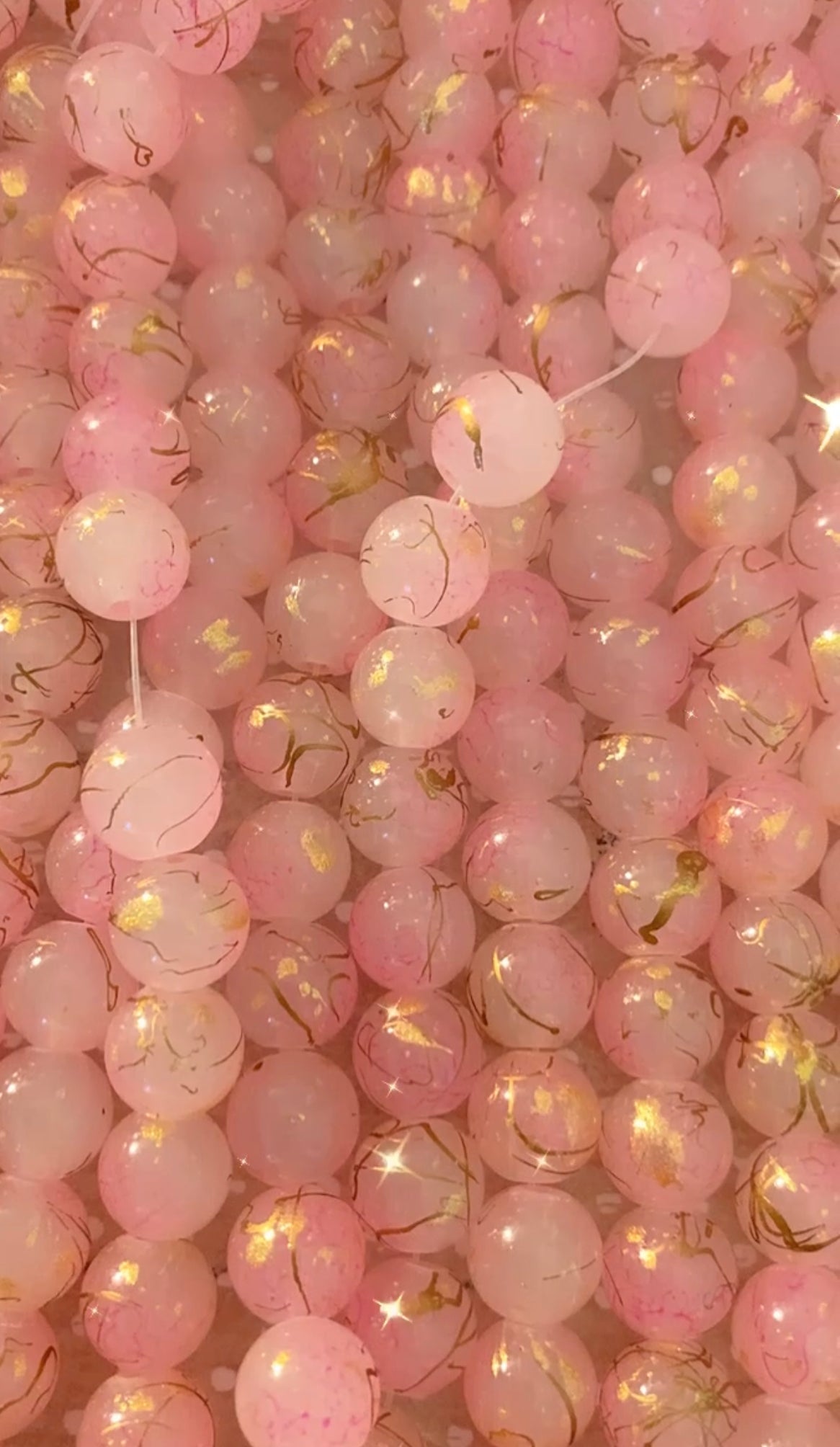 Pink/Gold Speck Beads(40ct.)