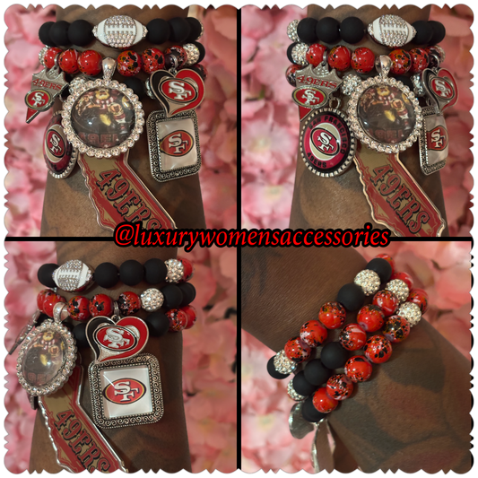 49ers Beaded Bracelet Set(set of 3)