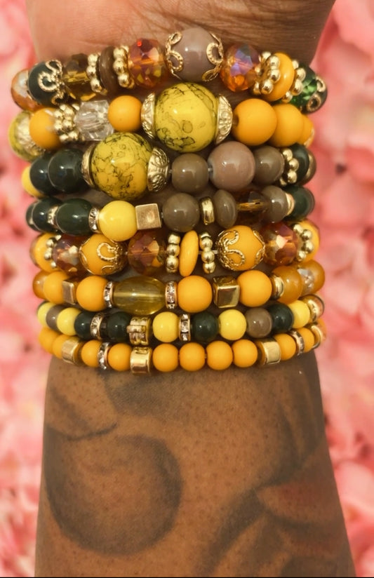 “Simplicity” Beaded Bracelet Stack(set of 8)