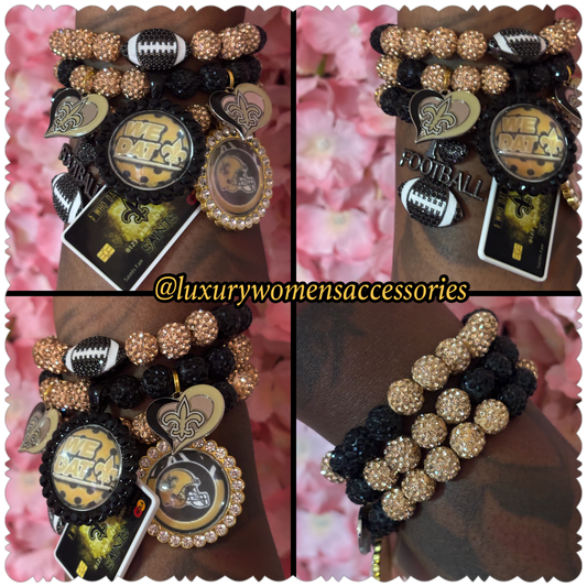 Saints Beaded Bracelet Set(set of 3)