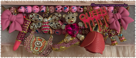 "Restocked" “Pink Splatter” Beaded Watchband(42/44/45/49MM)