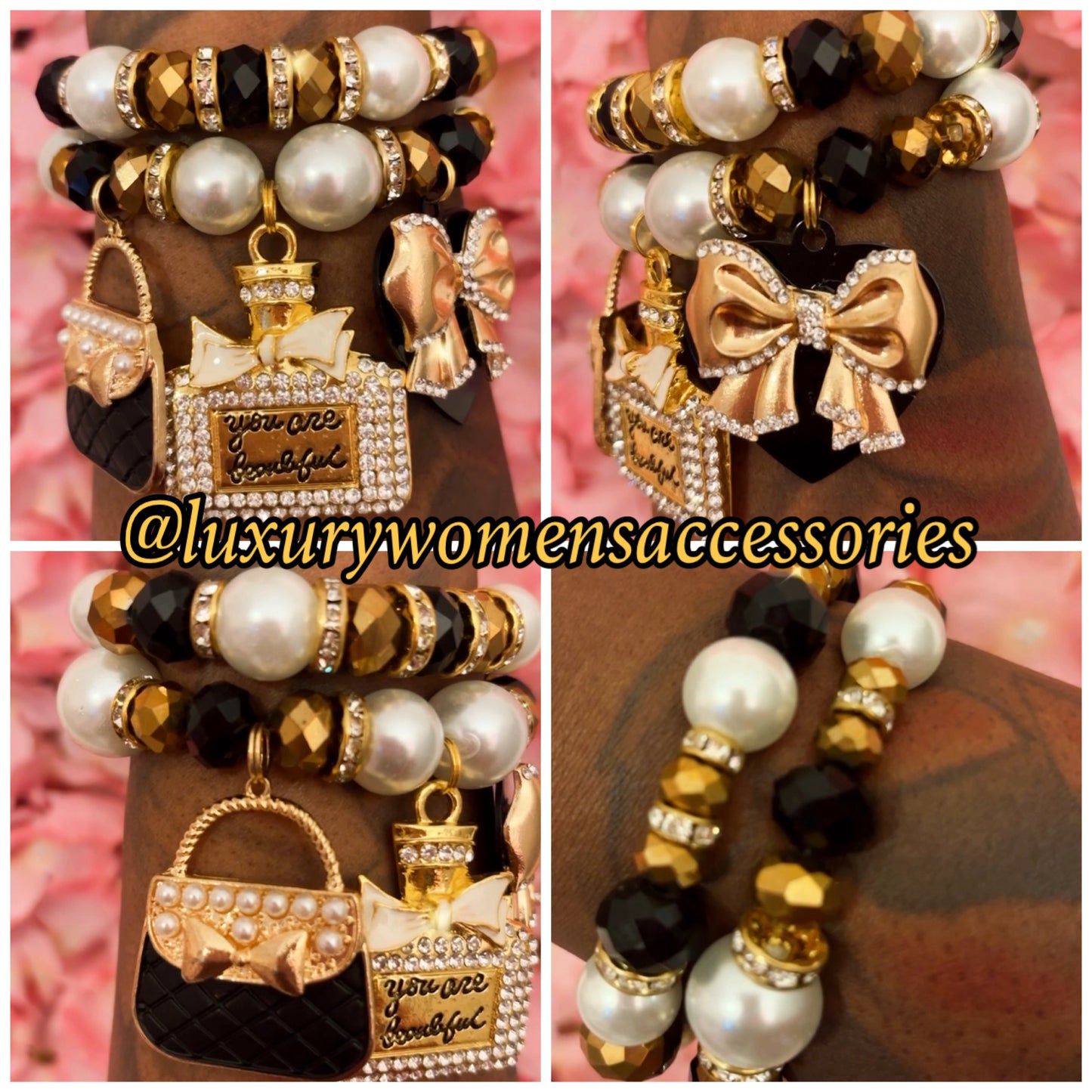 “Golden” Beaded Bracelet Set(set of 2)