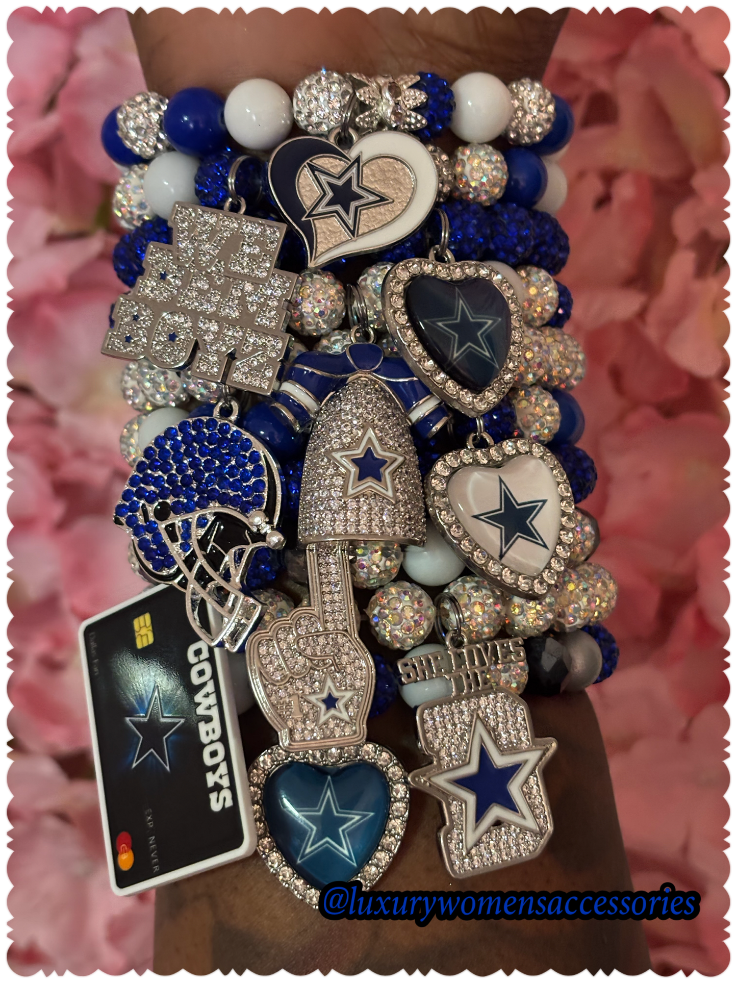 Cowboys Beaded Bracelet Stack(set of 10)