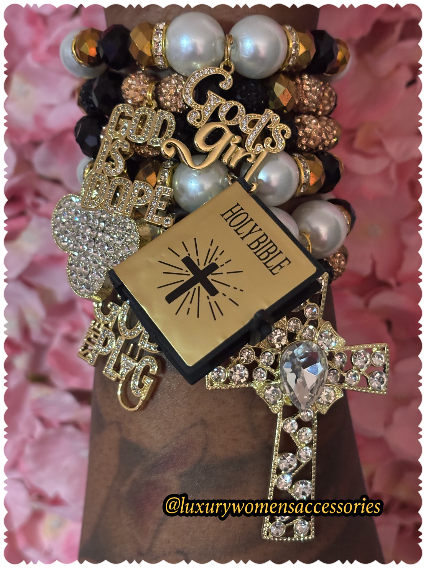 Religious Beaded Bracelet Stack(set of 6)