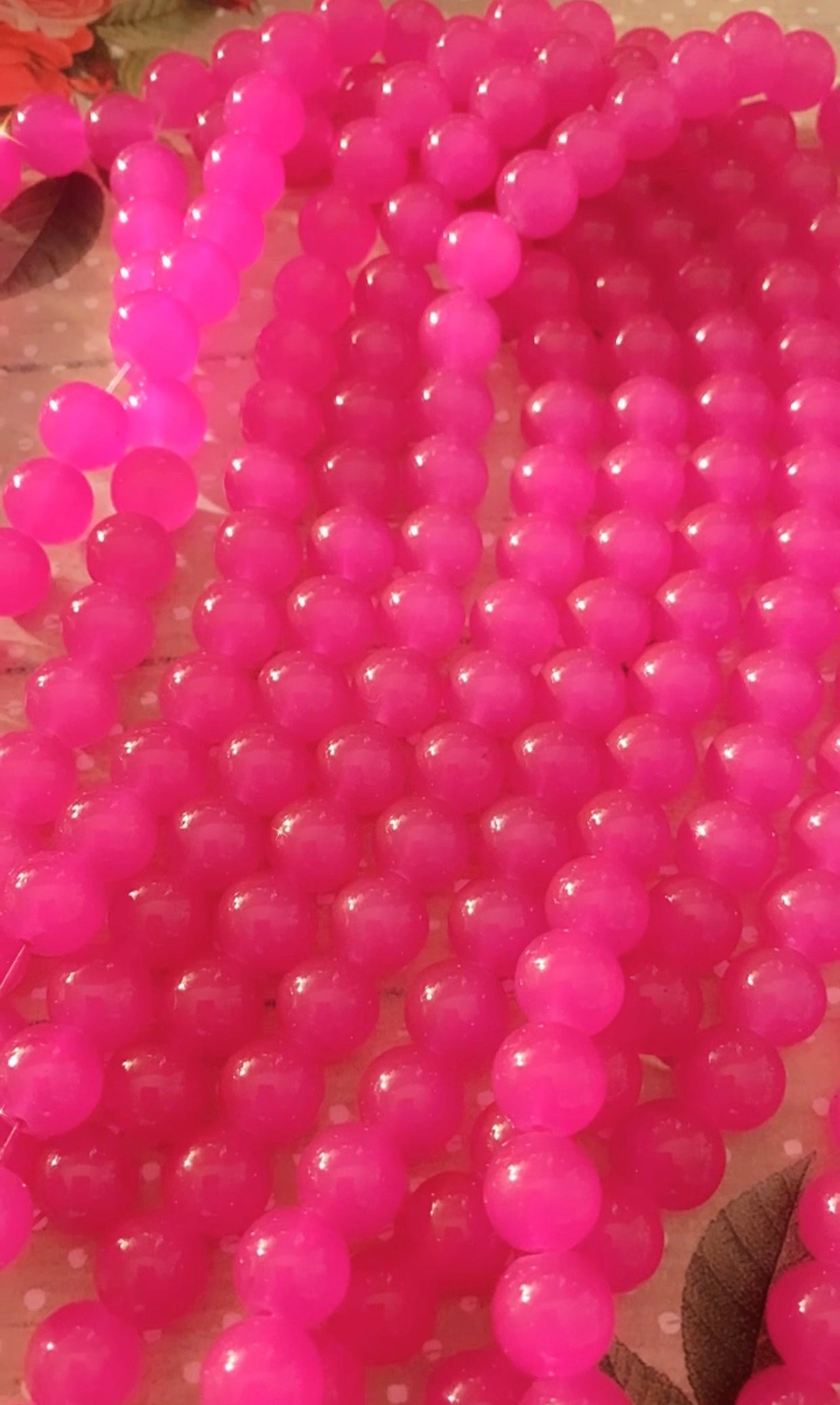 Hot Pink Jelly Beads(40ct.)