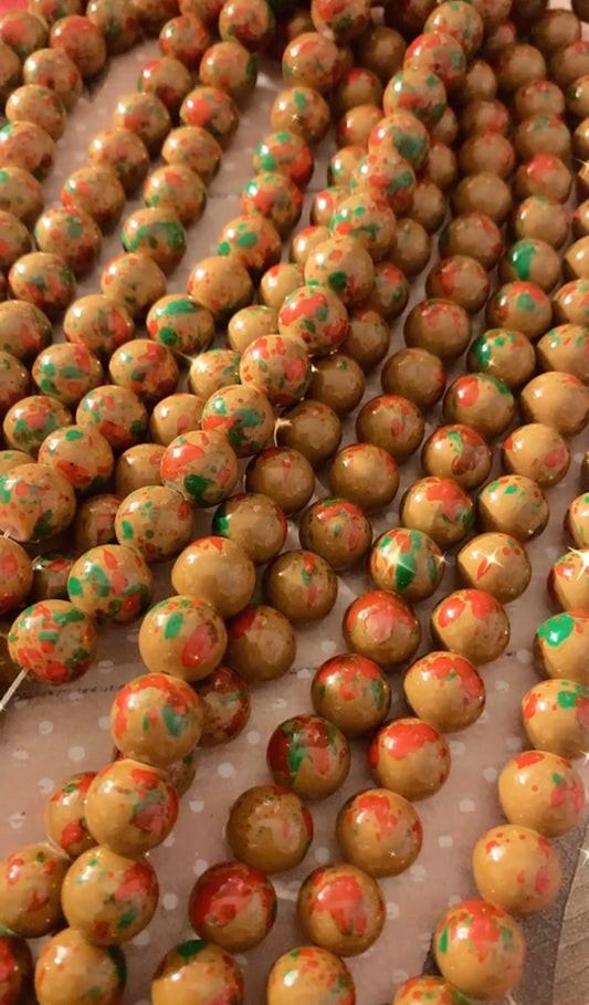 Brown Splatter Beads(40ct.)