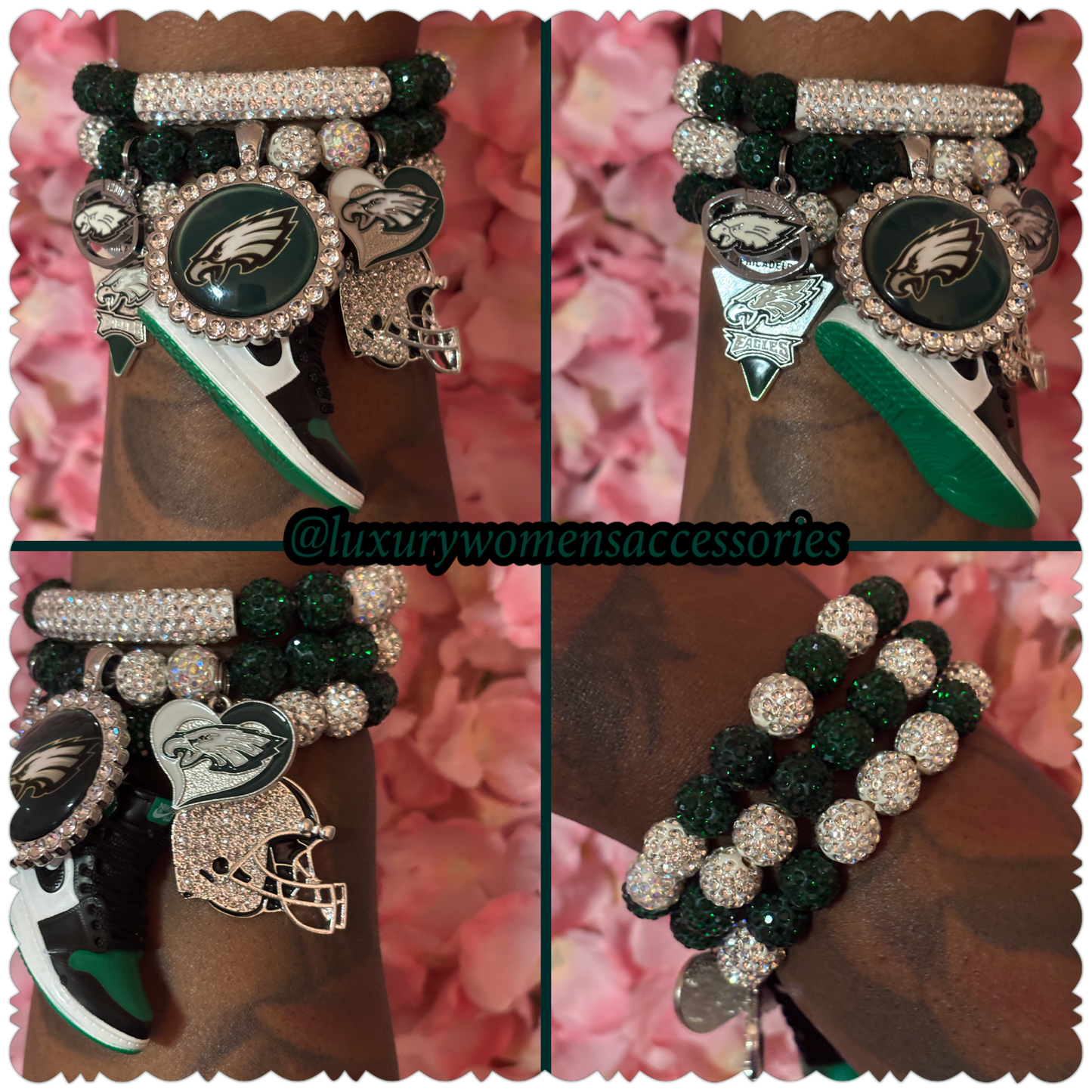 “Love” Eagles(Type3) Beaded Bracelet Set(set of 3)