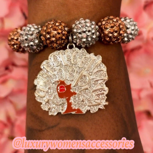 Rose Gold/Silver Chunky Beaded Bracelet