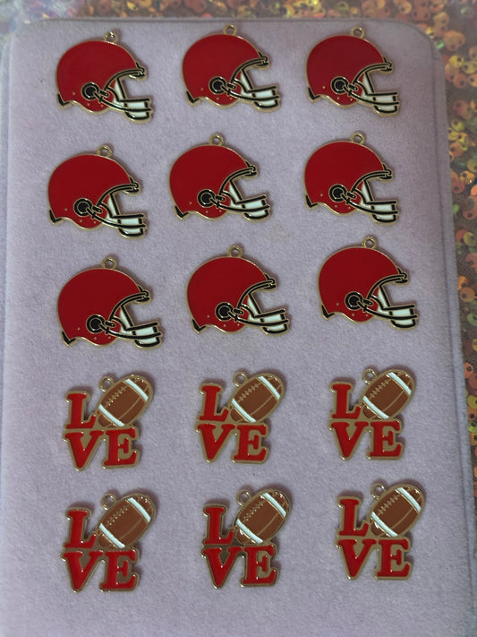 Red/Gold Football Charms(1pc.)