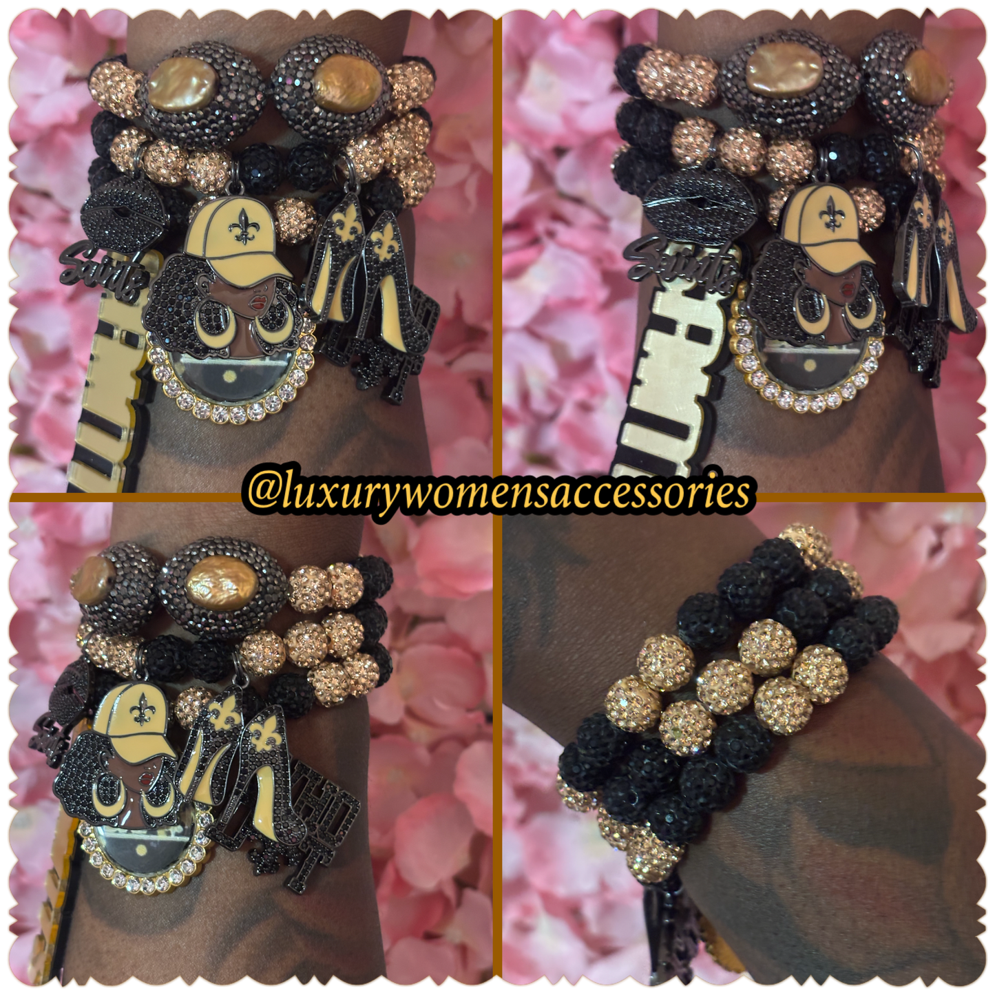 “Restocked” Saints Beaded Bracelet Set(set of 3)
