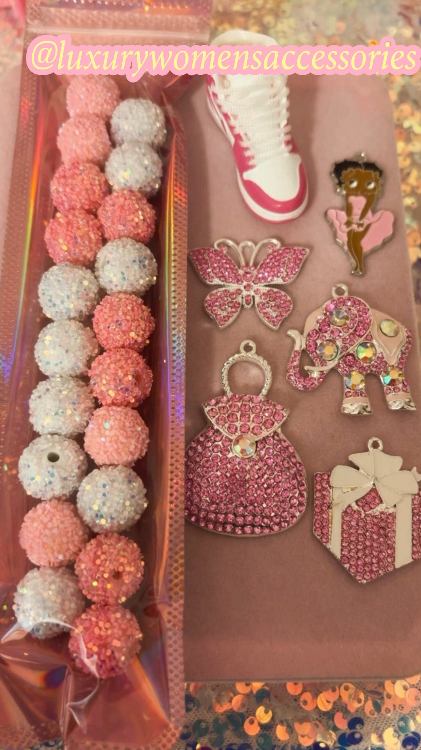 Pink “Betty” Charm/Bead Bundle