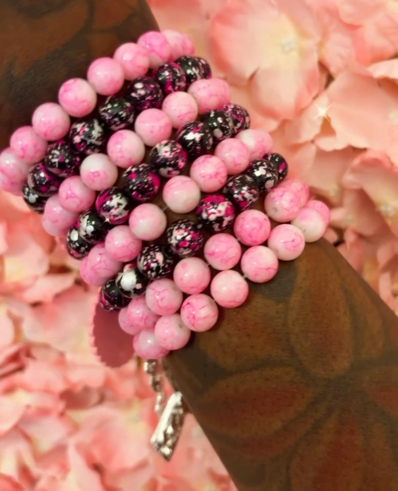 Breast Cancer Awareness Beaded Bracelets(1pc.)