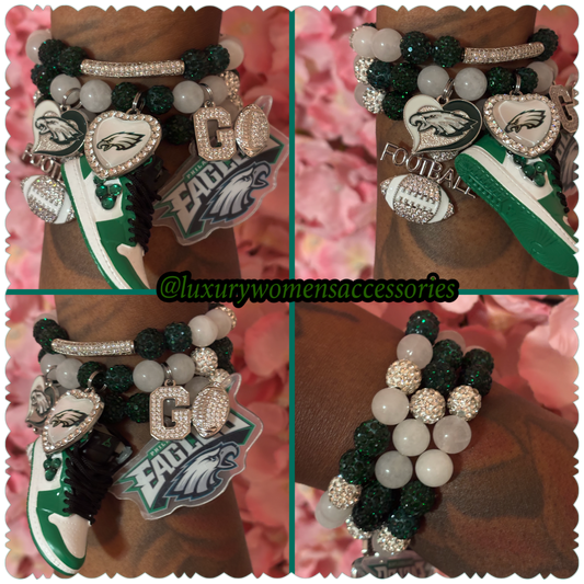 "Restocked" Eagles  Beaded Bracelet Set(set of 3)