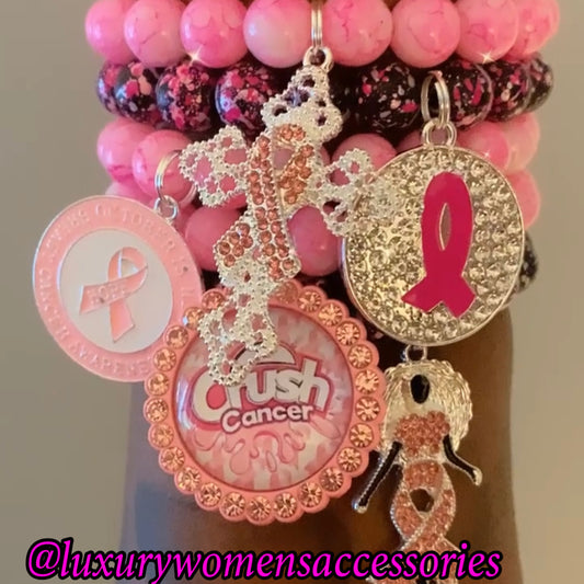 Breast Cancer Awareness Beaded Bracelets(1pc.)