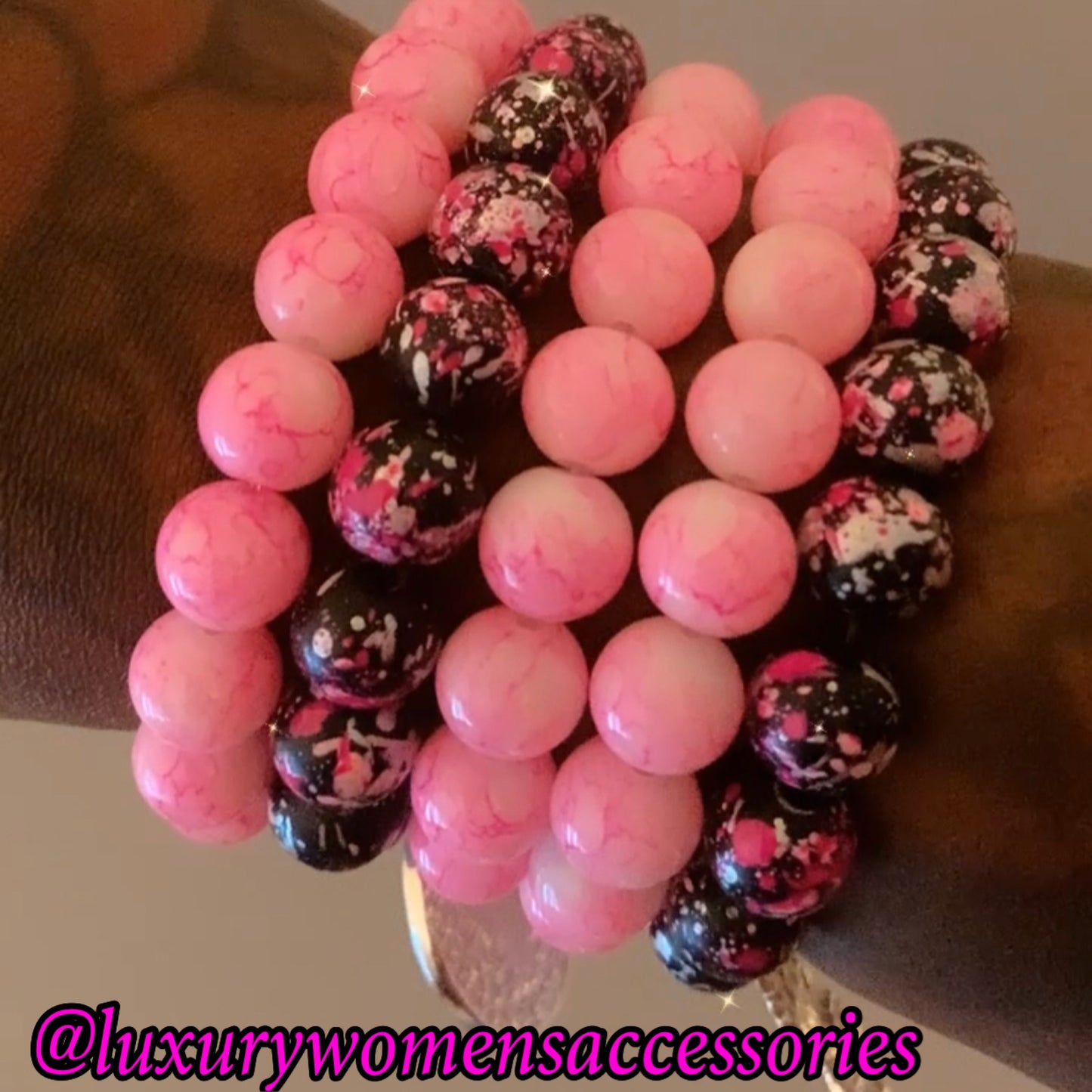 Breast Cancer Awareness Beaded Bracelets(1pc.)