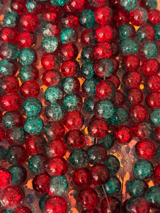 Red/Green Crackle Beads(40ct.)