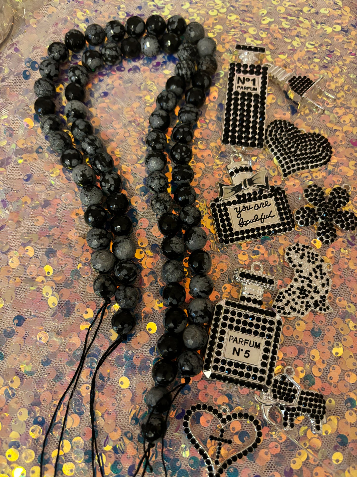 Black Gemstone Beads(1strand)