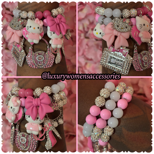 "Deluxe" "HK" Beaded Bracelet Set(set of 3)