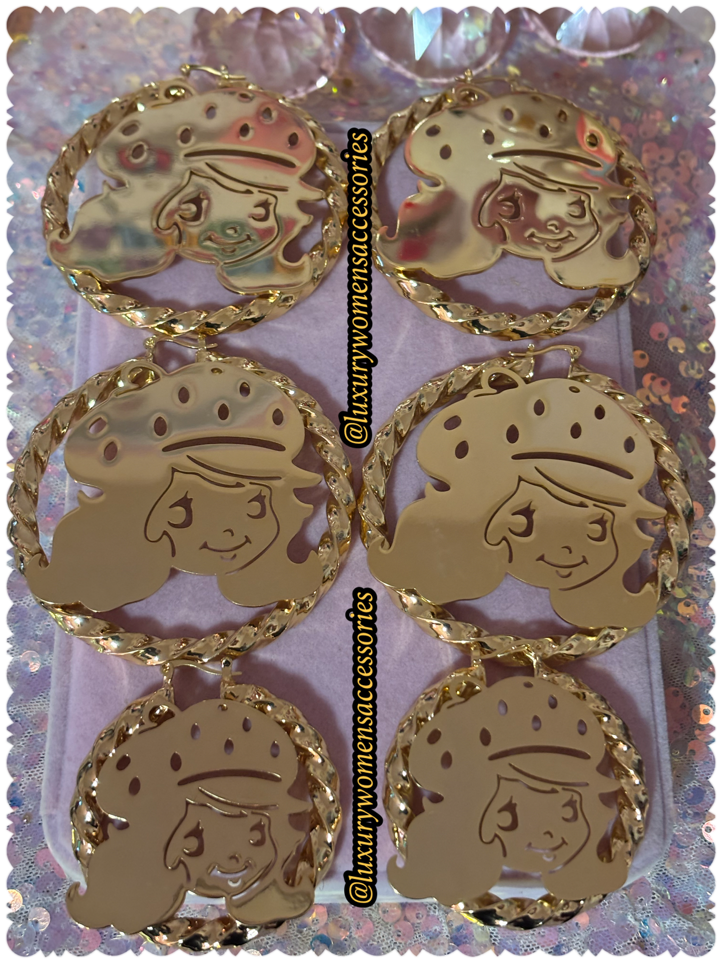 Gold "SS" Hoop Earrings(Ready To Ship)