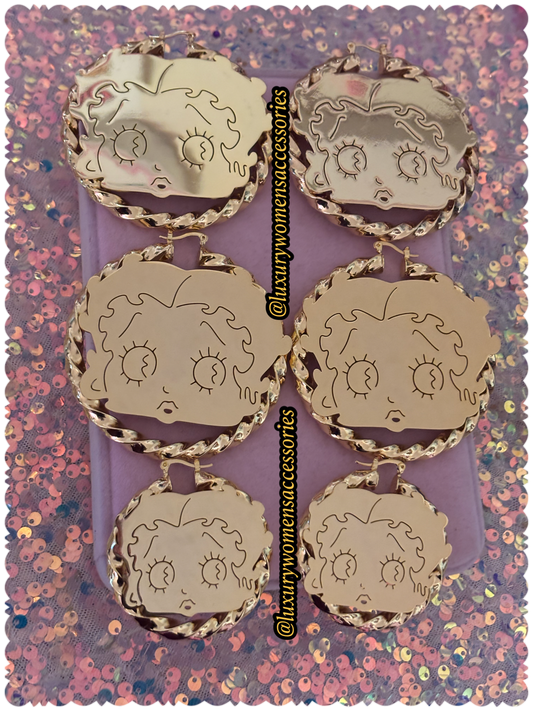 Gold "Betty" Hoop Earrings(Ready To Ship)