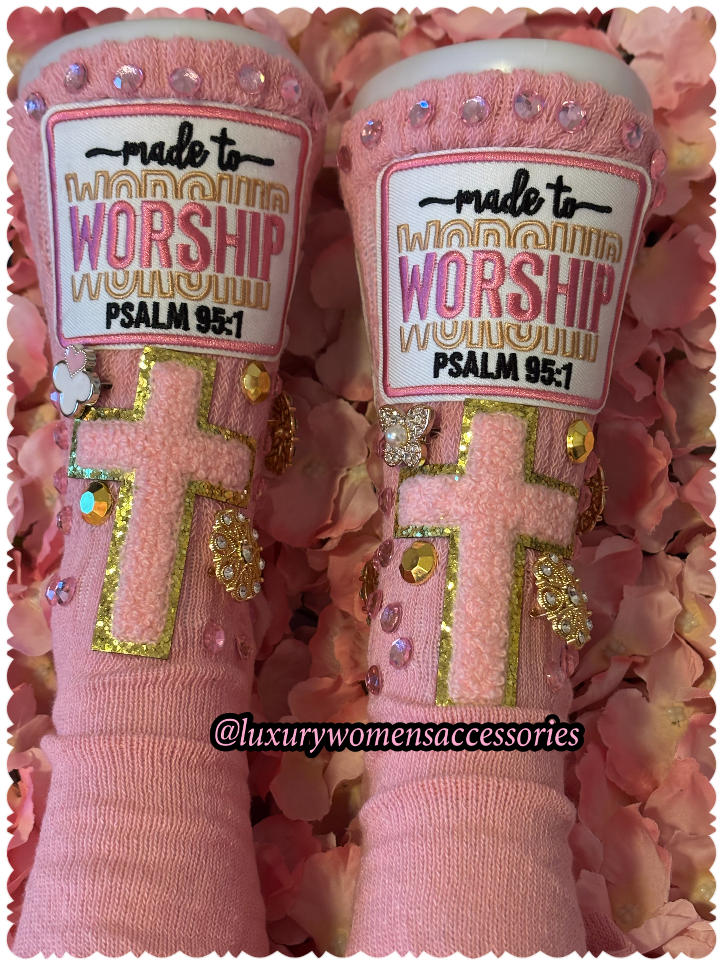 Religious “ Bedazzled” Socks(1pair)(Made To Order)