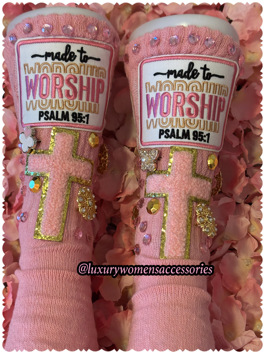 Religious "Bedazzled" Socks(1 Pair)(Made To Order)
