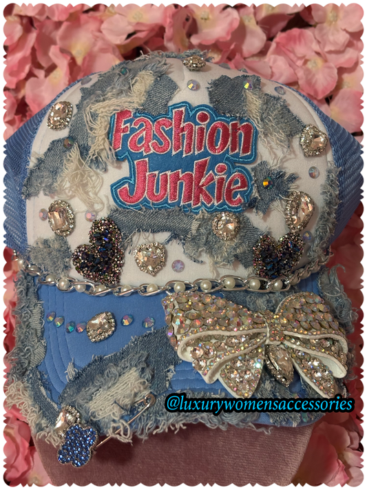 "Restocked" Blue “Fashion Junkie” “Lux” Cap(Ready To Ship)