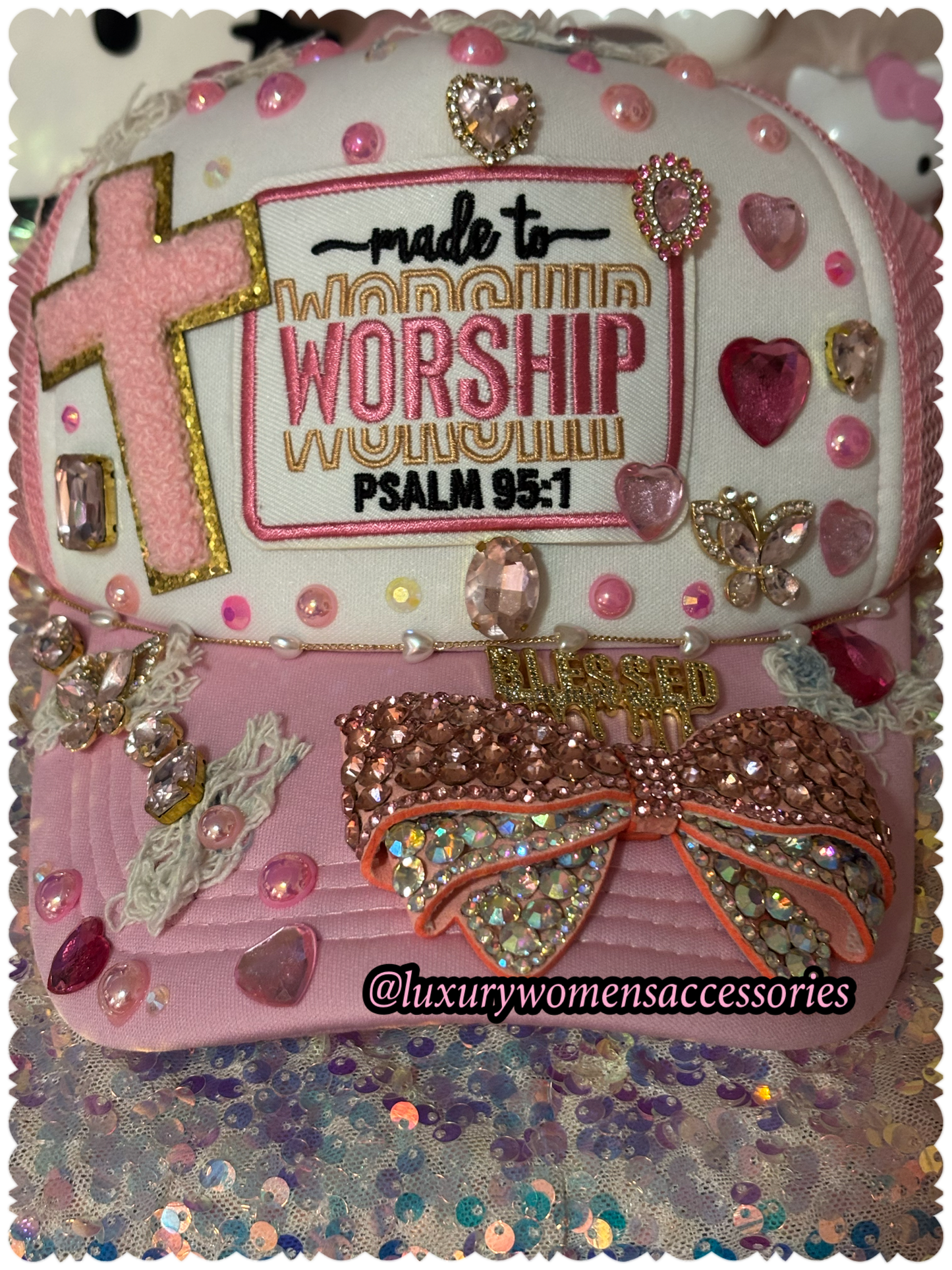 Pink “Made To Worship” “Lux” Cap(Ready To Ship)
