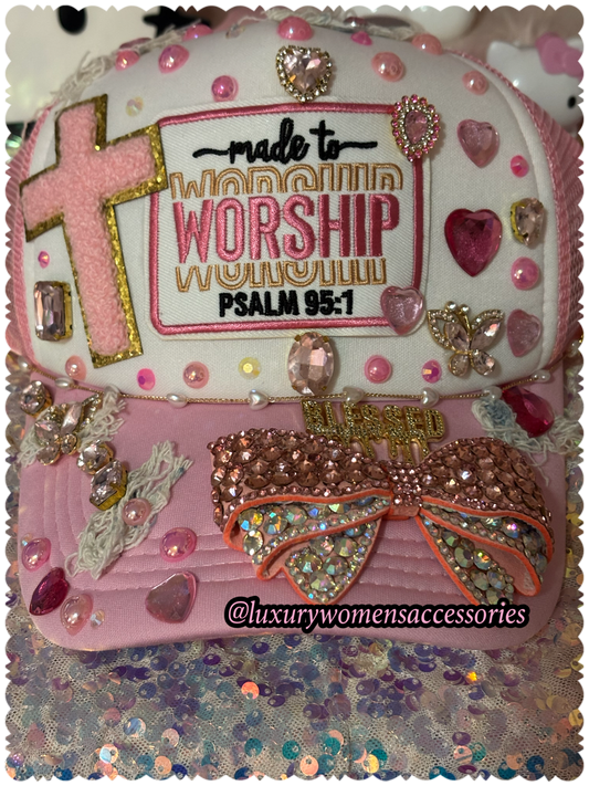 Pink “Made To Worship” “Lux” Cap(Ready To Ship)