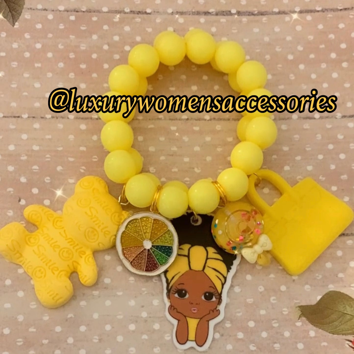 Little Girl Yellow Beaded Bracelet Set(set of 2)