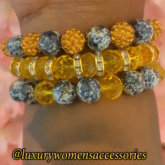 “LUX” Fall Beaded Bracelet Stack 3(set of 2)