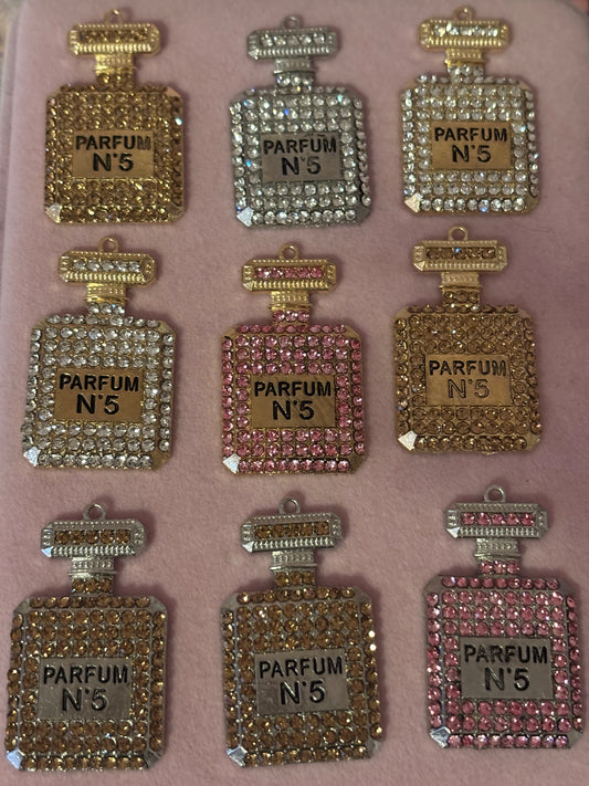 “Bling” Perfume Bottle Charms(set of 5)