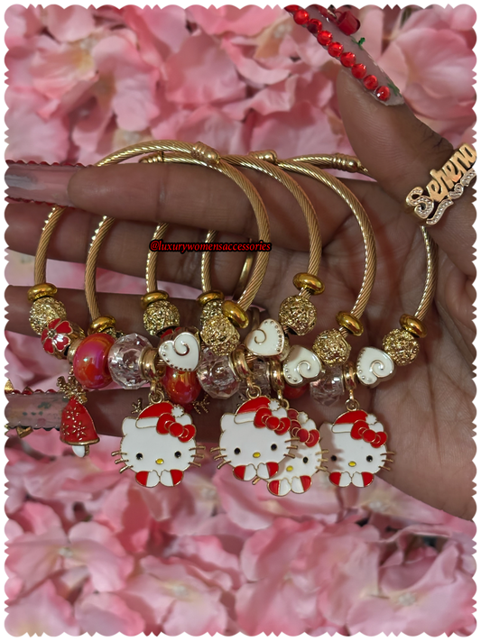Holiday "Kitty" Bangle Bracelet(1p .)