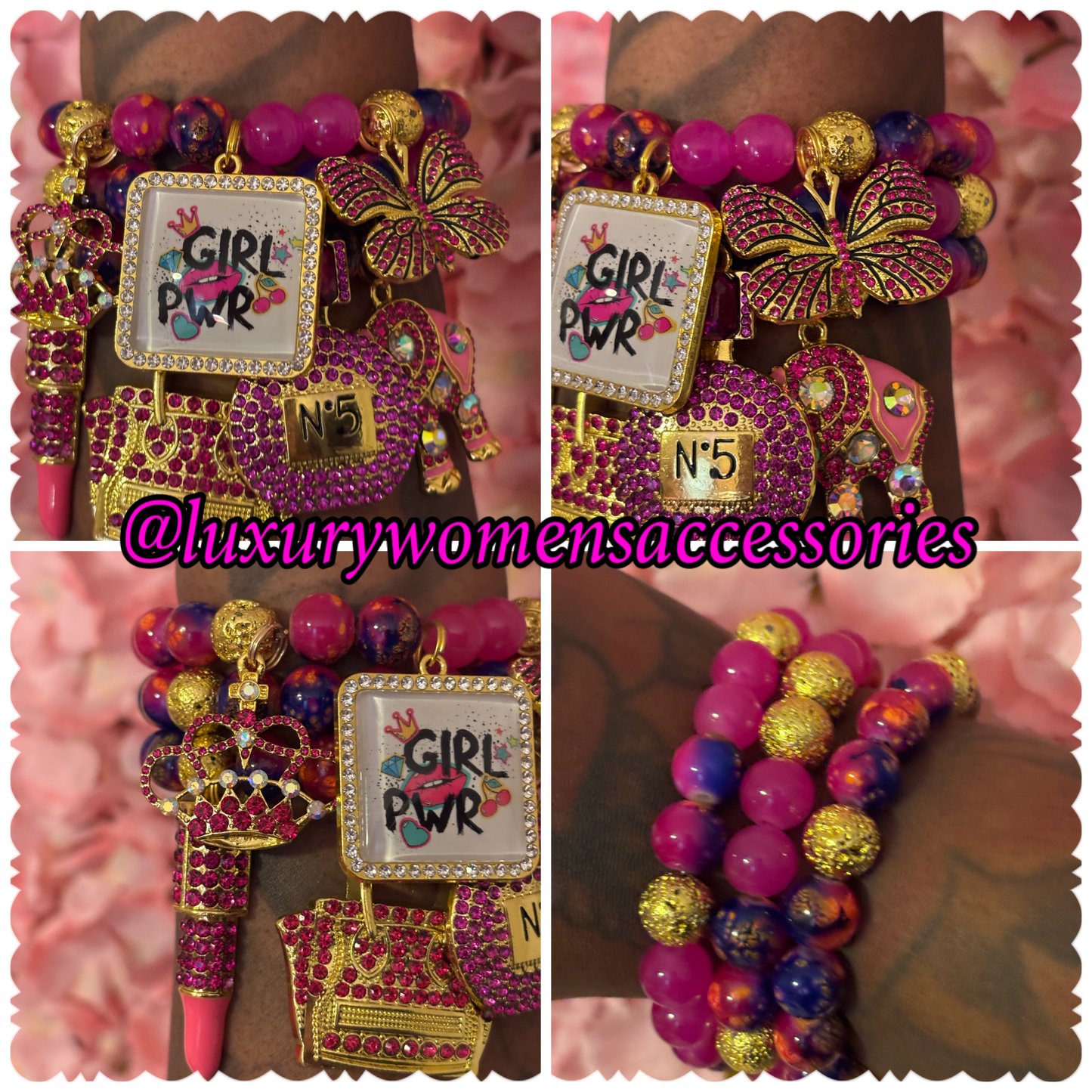 “Girl Power” Beaded Bracelet Set(set of 3)