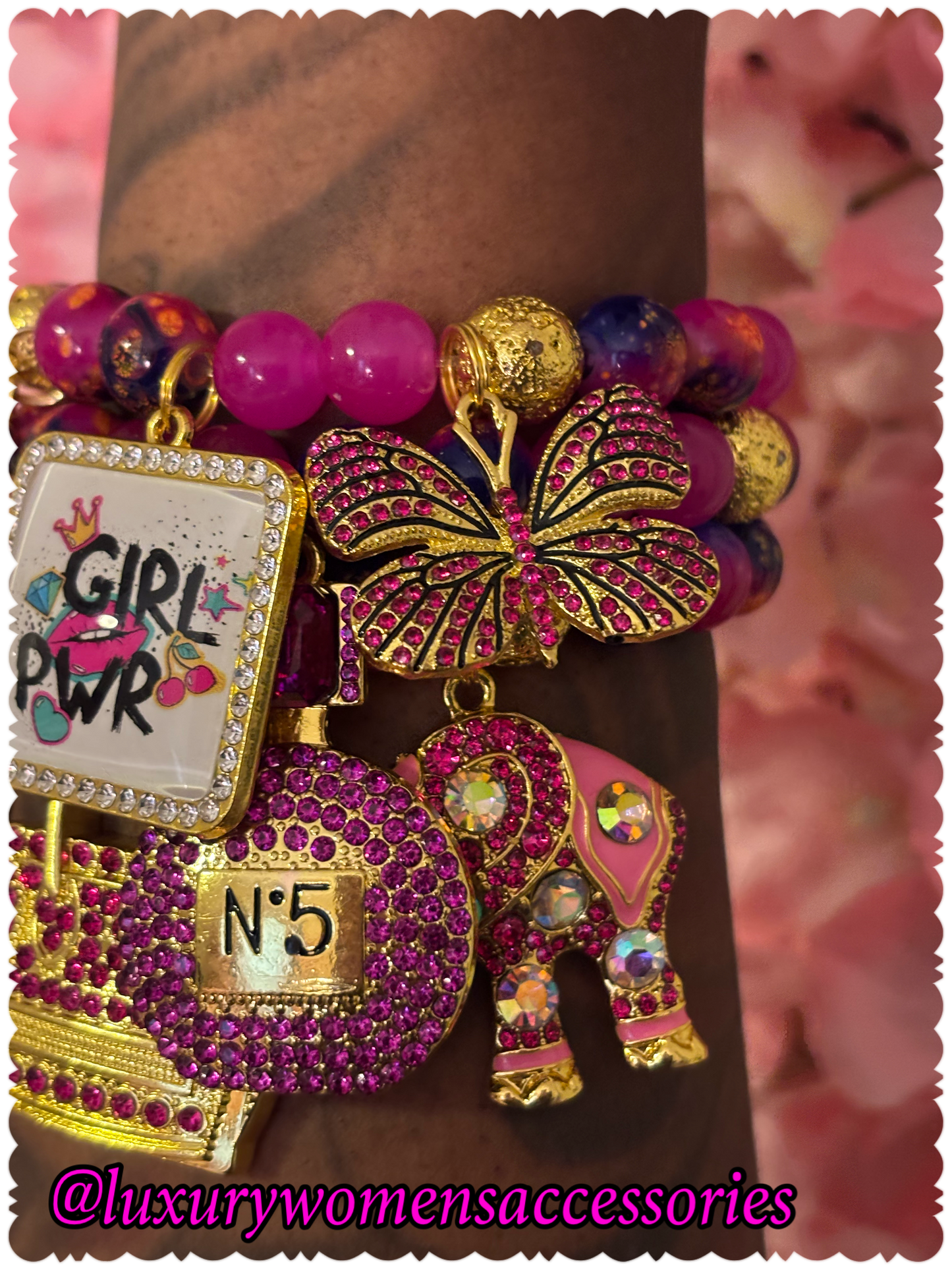 “Girl Power” Beaded Bracelet Set(set of 3)