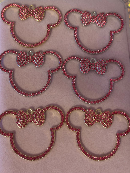 “Bling” Pink Bow Charms(1pc.)