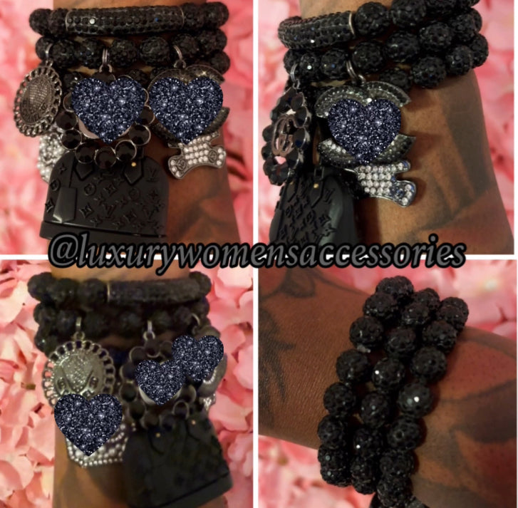 “Restocked” Blackout Beaded Bracelet Set(set of 3)