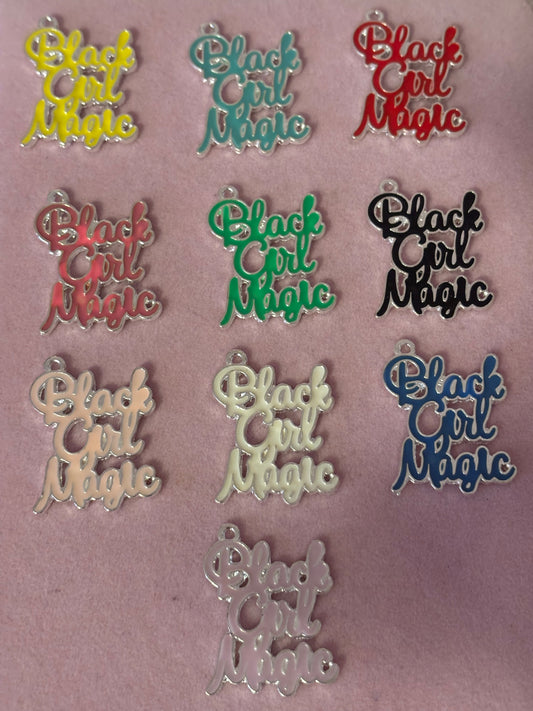 Silver Color “Black Girl Magic” Charms(1pc.)