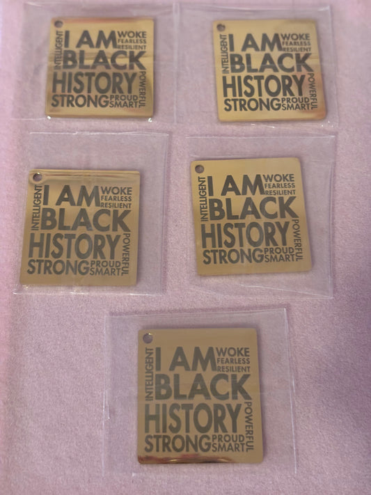 “I Am Black History” Large Square Charms(1ct.)