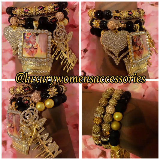 “Melanin” Beaded Bracelet Set(set of 3)