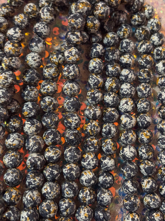 Black Splatter Beads(40ct.)