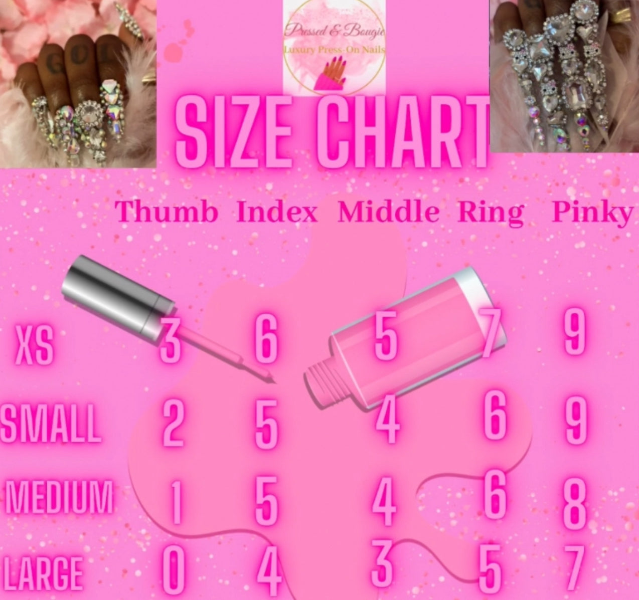 Medium Bling Press-On Nails(Ready To Ship)