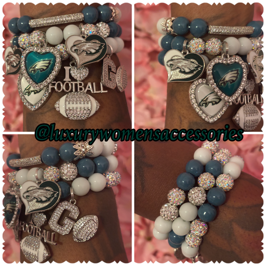 “Restocked” Eagles Beaded Bracelet Set(set of 3)